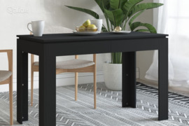 vidaXL Valgomojo stalas, juodos spalvos, 120x60x76cm, apdirbta mediena