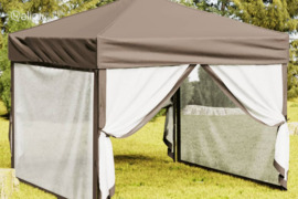 vidaXL Proginė palapinė su šoninėmis sienomis, taupe, 3x3m