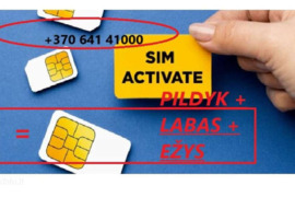 2024m aktyvuotos SIM kortelės - be registracijos (Labas/Ežys/Pildyk)