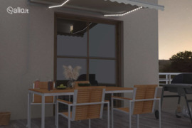 vidaXL Rankiniu būdu ištraukiama markizė su LED, kreminė, 300x250cm