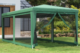 vidaXL Proginė palapinė su 6 tinklinėmis sienomis, žalia, 3x6m, HDPE