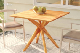 vidaXL Sodo stalas, 85x85x75cm, akacijos medienos masyvas