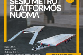 6metrų ilgio platformų ir kitas Didelis priekabų nuomos pasirinkimas www.voris.lt Alytuje ir rajone 