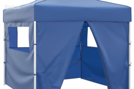 vidaXL Sulankstomas paviljonas, mėlynas, 3 x 3 m, 4 sienelės