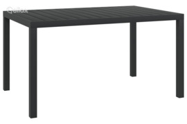 vidaXL Sodo stalas, juodas, 150x90x74cm, aliuminis ir WPC