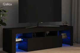 vidaXL Televizoriaus spintelė su LED apšvietimu, juoda, 140x36,5x40cm