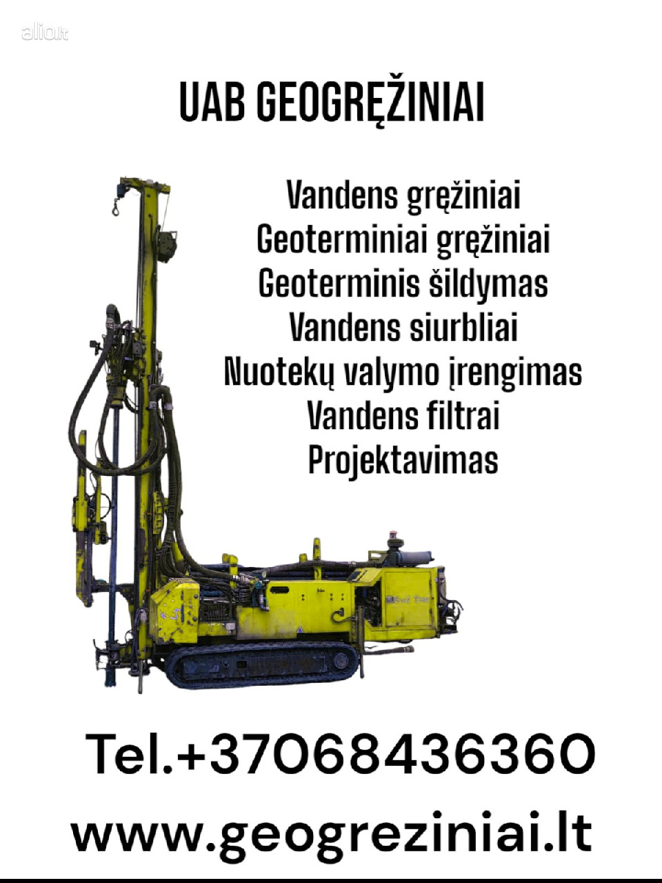 Gręžiniai vandeniui ir geoterminiam šildymui,Vandens ir nuotekų sistemų įrengimas,Gręžinių remontas