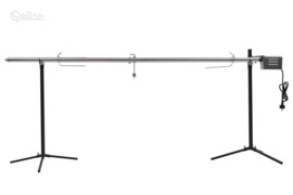 vidaXL Automatinė kepsninė su varikliu, nerūd. plienas, 207x45x81cm