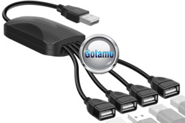 USB šakotuvas USB 2.0 4 lizdai Akyga 25cm (USB HUB) WWW.GOTAMO.LT