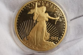 Garsios St. Gaudenso 20 USD vertės auksinio dvigubo erelio monetos kopija