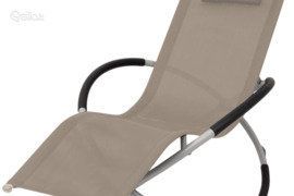 vidaXL Lauko saulės gultas, taupe spalvos, plienas, geometrinių formų