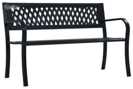 vidaXL Sodo suoliukas, juodos spalvos, 125cm, plienas