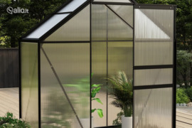 vidaXL Šiltnamis, antracito spalvos, aliuminis, 1,33m²