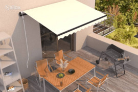 vidaXL Automatinė ištraukiama markizė, kreminės spalvos, 350x250cm