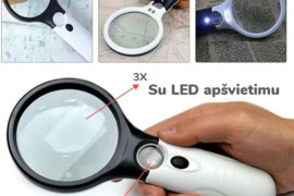 Padidinimo stiklas Lupa su LED apšvietimu - nebrangiosprekes.lt