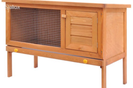 vidaXL Lauko narvelis triušiams,  1 aukšto, mediena