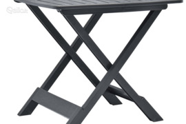 vidaXL Sulankstomas sodo stalas, antracito, 79x72x70cm, plastikas