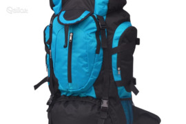 vidaXL Turistinė kuprinė, XXL, 75 l, juoda/mėlyna