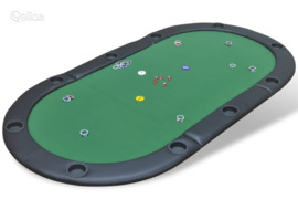 vidaXL 10 žaidėjų pokerio stalviršis, sulankstomas, žalias