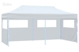 vidaXL Išskleidžiama palapinė su sienomis, balta, 3x6m, plienas