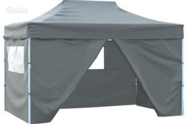 vidaXL Sulankstoma proginė palapinė, antracito spalvos, 3x4m, plienas