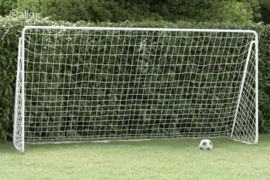 vidaXL Futbolo vartai su tinklu, balti, 366x122x182cm, plienas