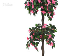 vidaXL Dirbtinis rododendras su vazonu, 150 cm, žalias ir rožinis
