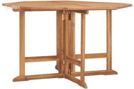 vidaXL Sulankstomas sodo valgomojo stalas, 110x110x75cm, tikmedis