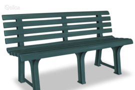 vidaXL Sodo suoliukas, 145,5cm, plastikas, žalias