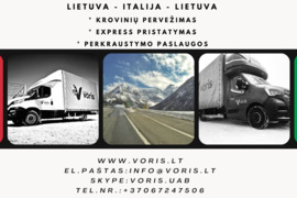 Profesionalus pervežimas iš Italijos į Lietuvą ir atgal Baldai, motociklai, buitinė technika, asmeni