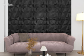vidaXL 3D sienų plokštės, 24vnt., juodos, 50x50cm, 6m², deimantų rašto