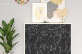 vidaXL Lipni plėvelė baldams, juoda, 500x90cm, PVC, akmens imitacija