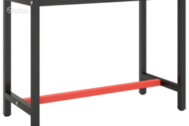 vidaXL Darbastalio rėmas, juodas ir raudonas, 110x50x79cm, metalas