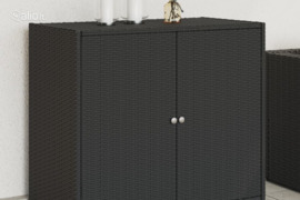 vidaXL Sodo spintelė daiktams, juoda, 83x45x76cm, poliratanas