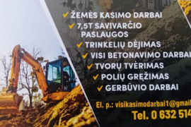 Žemės Kasimo Darbai / 7.5t Savivarčio paslaugos
