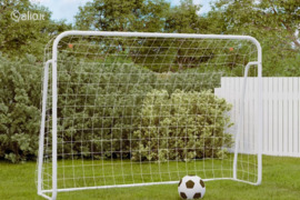 vidaXL Futbolo vartai, balti, 214x75x152cm, plienas/poliesteris