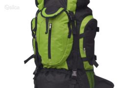 vidaXL Turistinė kuprinė, XXL, 75 l, juoda/žalia