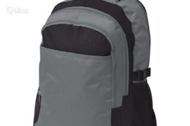 vidaXL Mokyklinė kuprinė, 40 l, juoda ir pilka