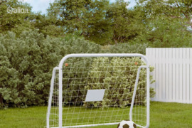 vidaXL Futbolo vartai, balti, 125x96x60cm, plienas/poliesteris