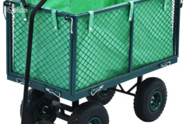 vidaXL Rankinis sodo vežimėlis, žalios spalvos, 350kg