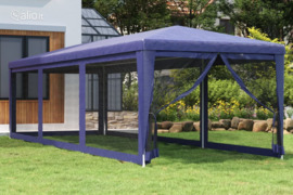 vidaXL Proginė palapinė su 8 tinklinėmis sienomis, mėlyna, 3x9m, HDPE