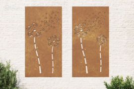 vidaXL Sodo sienos dekoracija, 2 dalių, 105x55cm, corten plienas