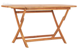 vidaXL Sulankstomas sodo stalas, 160x80x75cm, tikmedžio masyvas