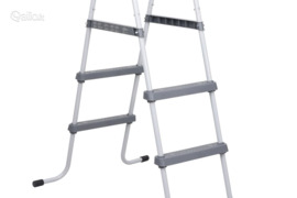 vidaXL Baseino kopėčios, pilkos spalvos, 84cm, plienas