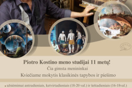 VšĮ Piotro Kostino meno studija Vilniuje kviečia piešti ir tapyti nuo 14 metų