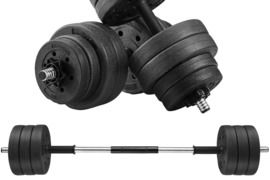 Naujas svarmenų rinkinys, Hantelis, Štanga 2in1 2x15 Songmics 30kg