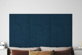 vidaXL Sienų plokštės, 12vnt., mėlynos, 60x30cm, aksomas, 2,16m²