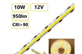 COB LED juosta 10W - 12V - 3000K - 320LEDs/m CRI90
