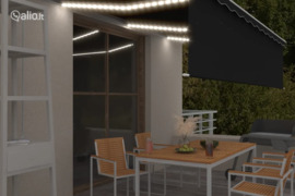 vidaXL Markizė su uždanga/LED/vėjo jutikliu, antracito, 6x3m