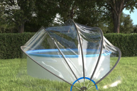 vidaXL Skliautas baseinui, 376x188cm, PVC, apskritas